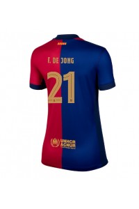 Barcelona Frenkie de Jong #21 Jalkapallovaatteet Naisten Kotipaita 2024-25 Lyhythihainen